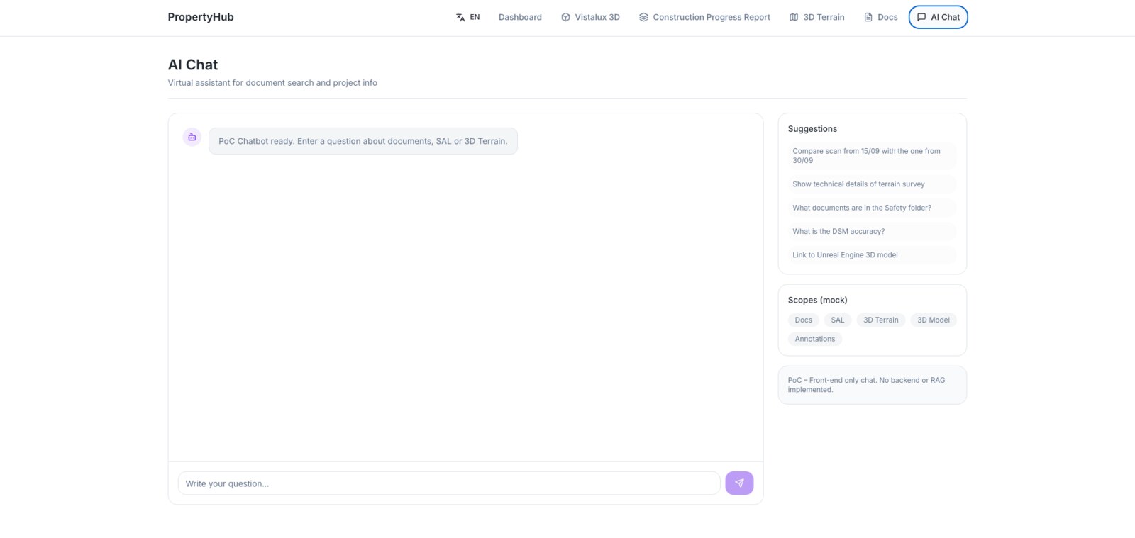 AI assistant — document search & project Q&A